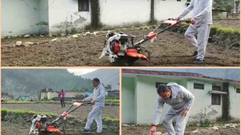 प्रदेश के मुखिया पुष्कर सिंह धामी ने अपने दो दिवसीय दौरे पर उत्तरकाशी पहुंचकर आज सुबह की मडुवे की बुवाई,,,,,,