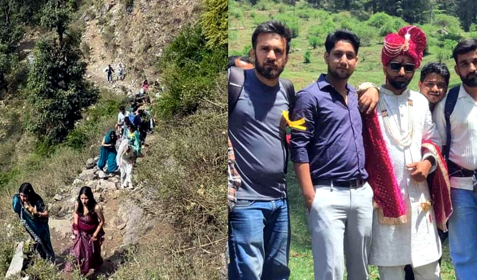 उत्तराखंड सात फेरों के लिए सात किमी तक की चढ़ाई, बरातियों के छूटे पसीने, इस हाल में दुल्हन लेने पहुंची बारात,,,,,,