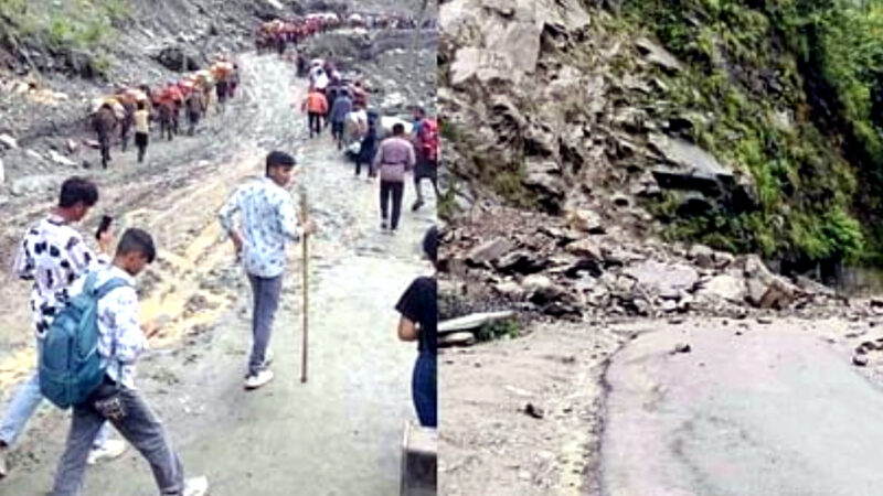 उत्तराखंड में यहाँ लगातार मलबा गिरने से यात्रा हुई प्रभावित, सोनप्रयाग और गौरीकुंड में यात्रियों की आवाजाही वाला मार्ग बाधित,,,,