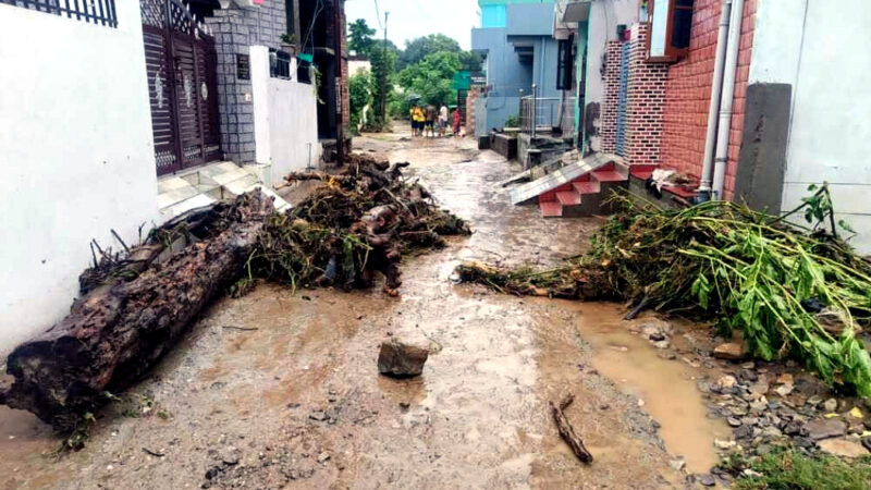 उत्तराखंड के ऋषिकेश मे यहां जलभराव से बढ़ी समस्या, बचने के लिए लोगो ने छतो पर जाकर बचाई जान,,,,,