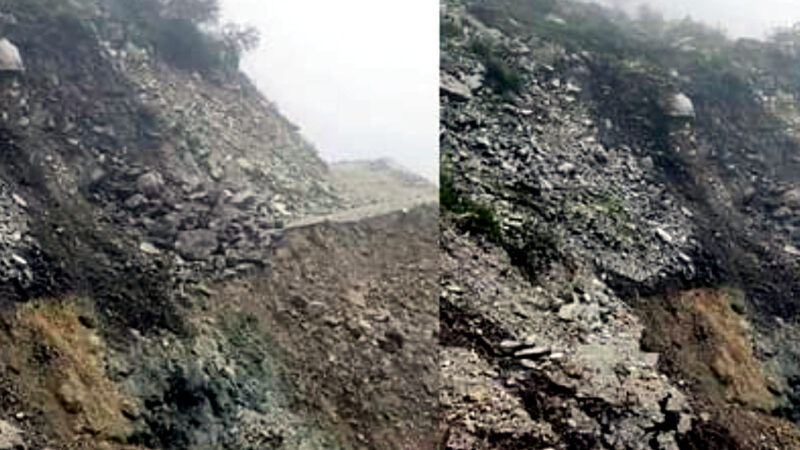 उत्तराखंड भूस्खलन से आला गांव के पास आठ मीटर सड़क क्षतिग्रस्त लगभग 1500 लोग हुए प्रभावित,,,,