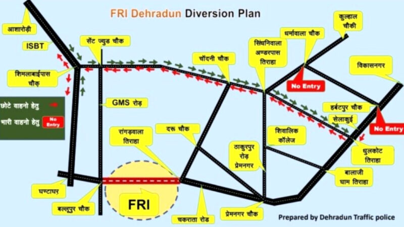 उत्तराखंड राजधानी देहरादून में प्रधानमंत्री के दौरे को लेकर ट्रैफिक प्लान जारी, सुबह 6 से शाम 4 बजे यहां रहेगी रूट डायवर्ट,,,,,