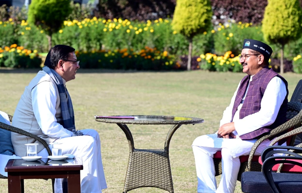 उत्तराखंड मुख्यमंत्री आवास पर पुष्कर सिंह धामी से टिहरी विधायक किशोर उपाध्याय ने की शिष्टाचार भेंट,,,